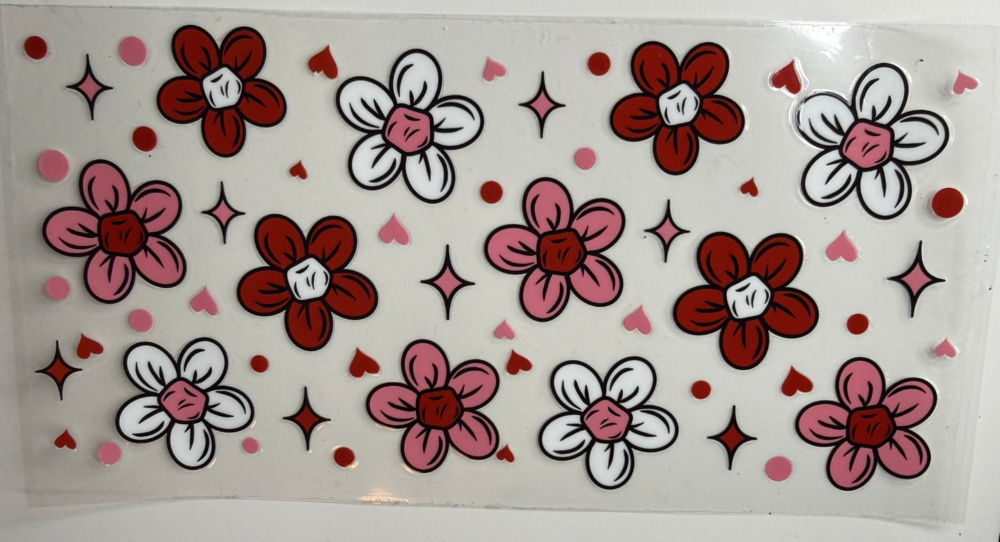 Floral Red Pink & White