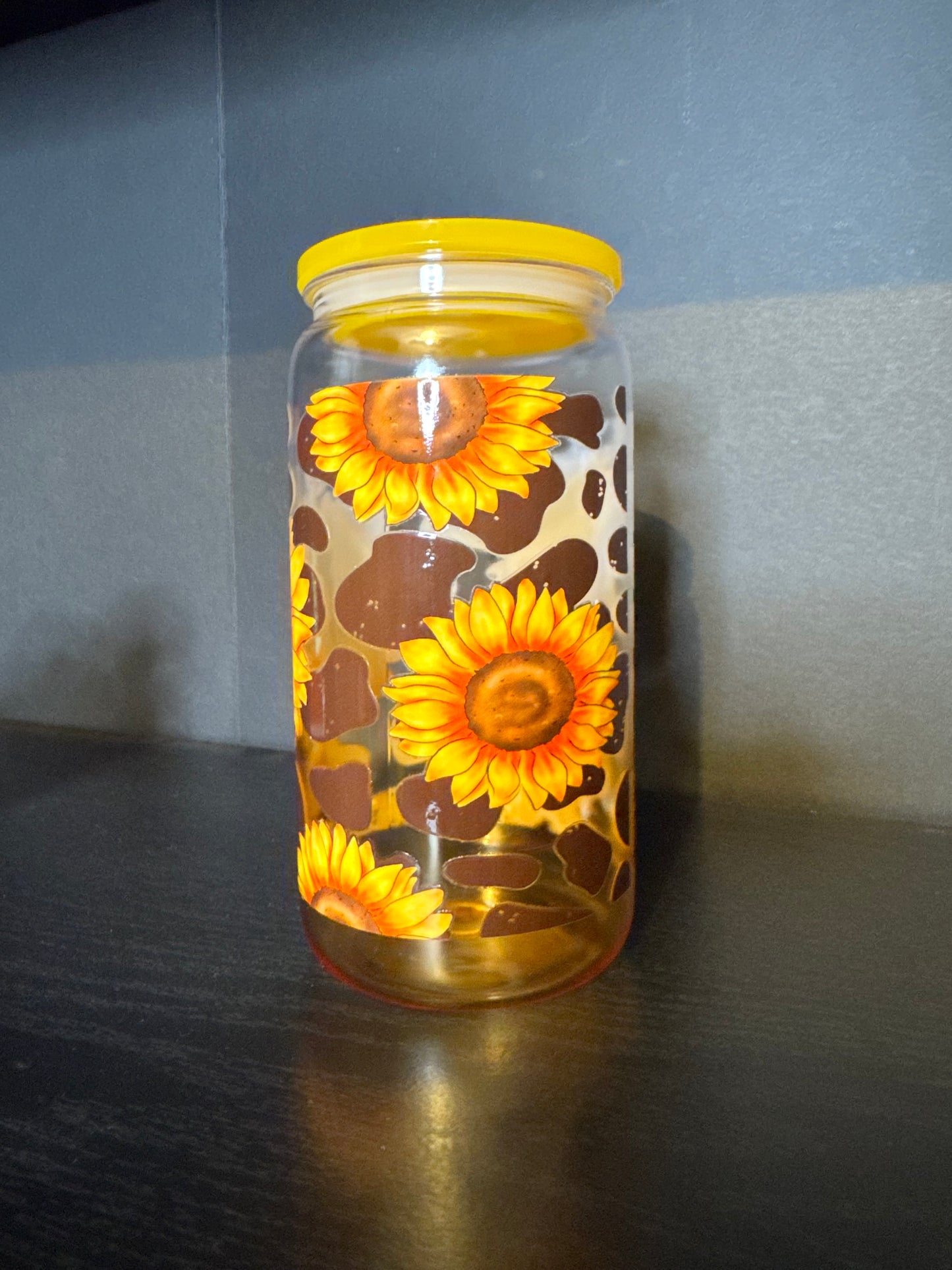 Sunflower Cow Print (Acrylic Ombré)