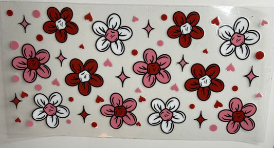 Floral Red Pink & White