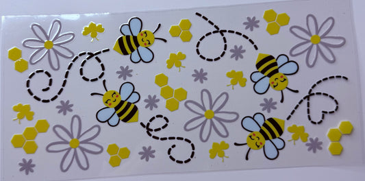 Black and yellow honeybees