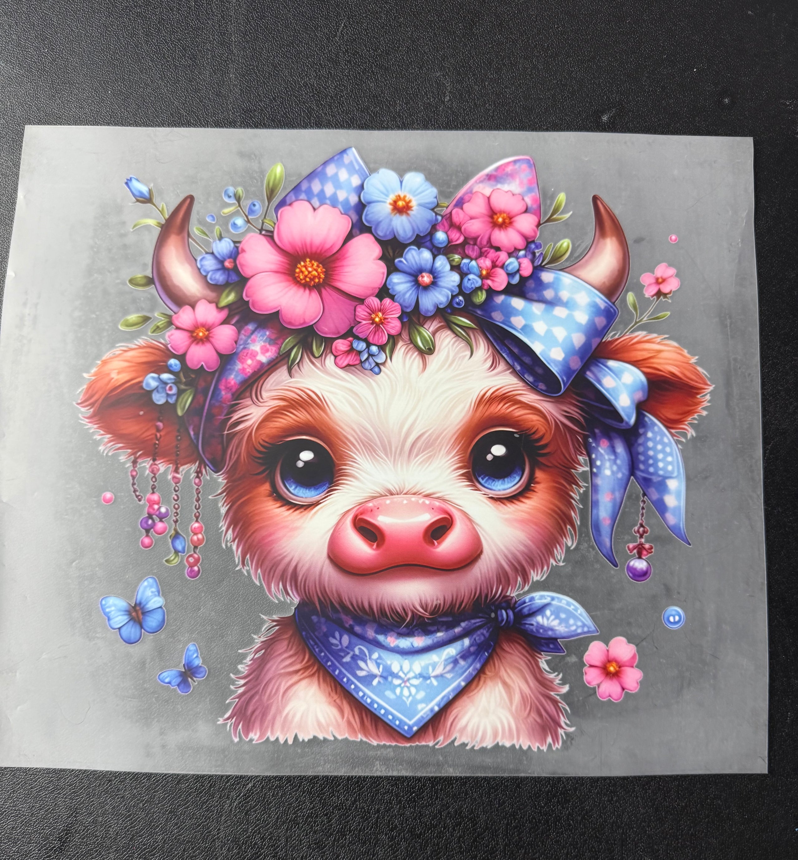 Floral headband cow