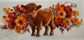 Highland cow floral