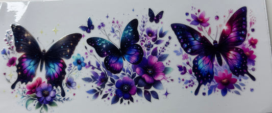 Teal purple pink butterflies