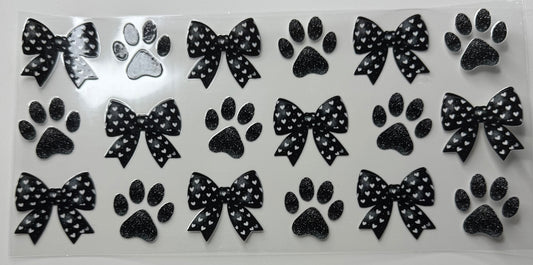 Dog mama bows black and white
