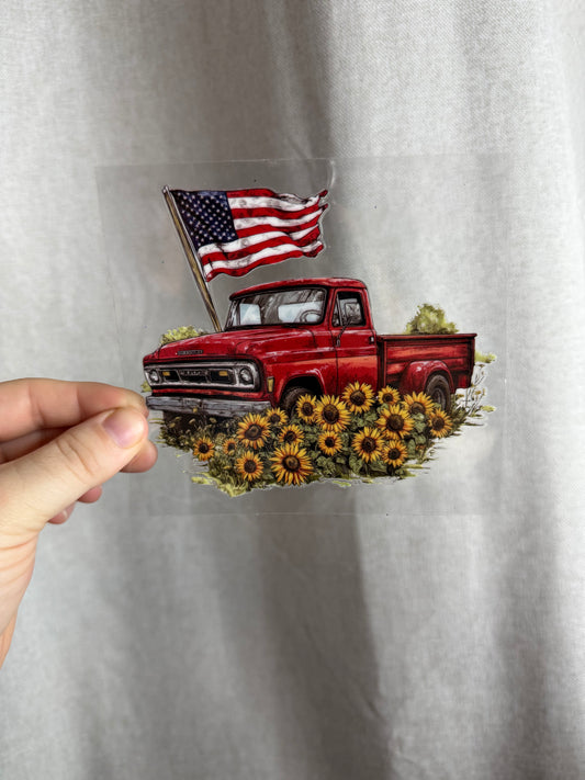 625-Vintage Truck Sunflowers