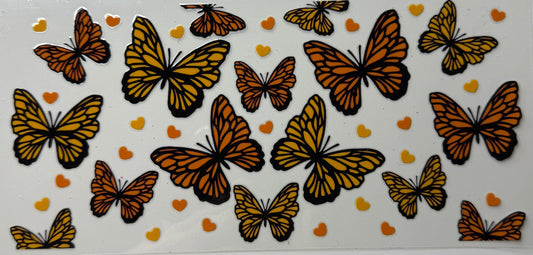 Orange and yellow butterflies