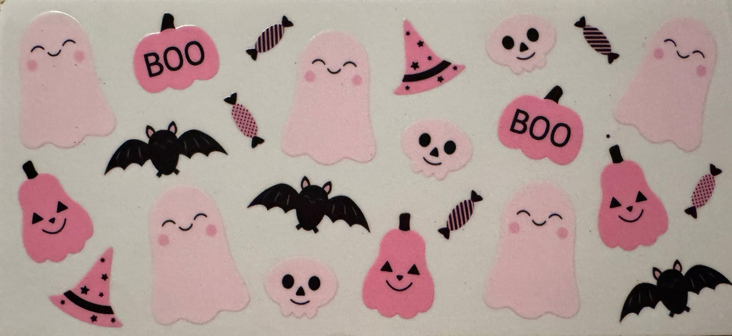 Pink Ghost & Pumpkins